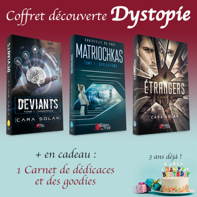 <span class='titre'>Coffret découverte Dystopie</span> - <span class='sous_titre'>Pack Anniversaire</span> - <span class='type_produit'>Broché</span> 2