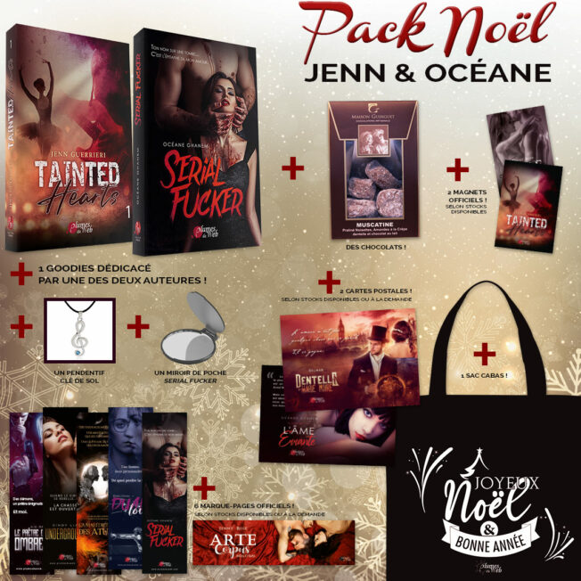 <span class='titre'>Pack Noël Jenn et Océane</span> - <span class='sous_titre'>Tainted Hearts 1 + Serial Fucker + 15 Goodies</span> 2