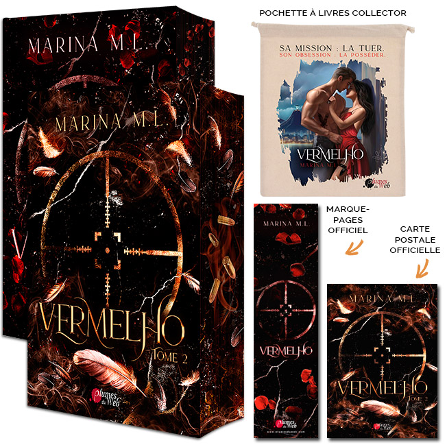 <span class="precommande">[PRÉCOMMANDE]</span> Vermelho - Pack duologie - Pack Pochette à livres collector - Marina M.L. - Broché 1